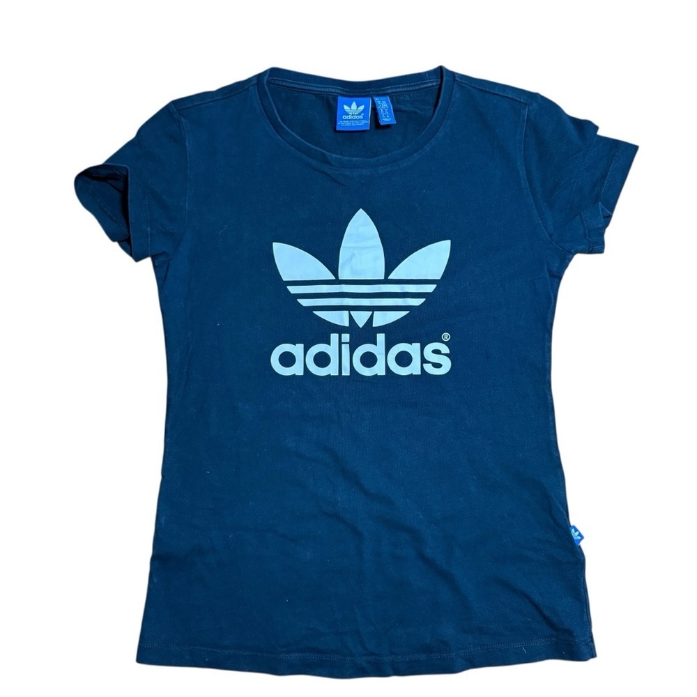 Adidas Originals Women’s Trefoil Logo Black Short Sleeve T-Shirt -Size XS